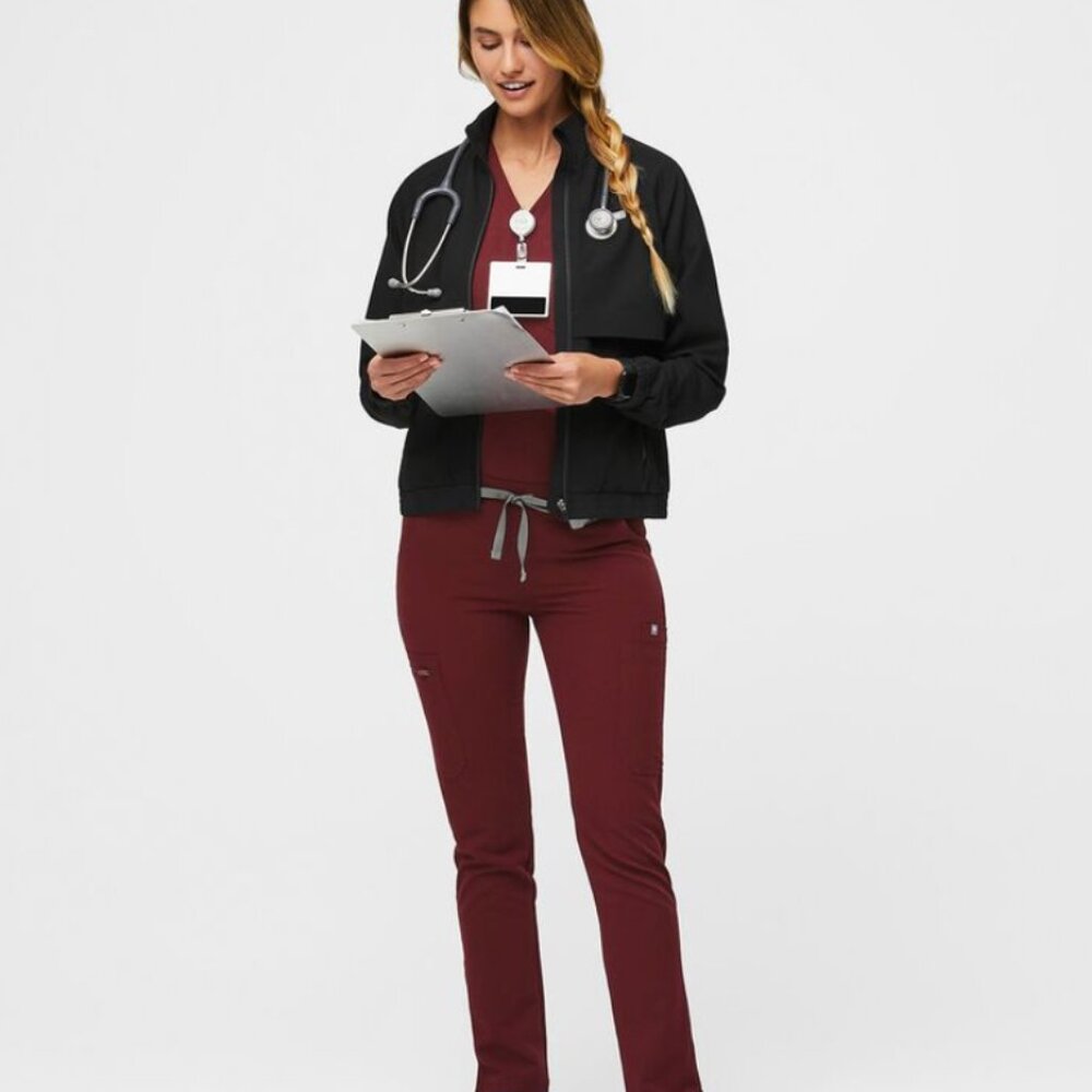 FIGS Burgundy S Petite Yola Skinny Scrub Pants